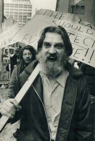 Raging roomers demand protection, Roomers and boarders marched on Housing Minister Alvin Curling's down town Toronto office yesterday urging him to se(...)