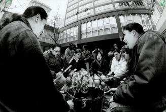 Indians outside Revenue Canada building