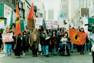 Indian and black community protest at the headquarters of Metro Police and RCMP