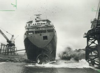 Aird launches his nameshake. Collingwood - Lieutenant - Governor John Black Aird (at right) and Premier Bill Davis made quite a splash yesterday when (...)