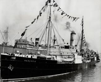 Sailing from montreal on July 5 to begin her annual supply trip, the Nascopie is seen here