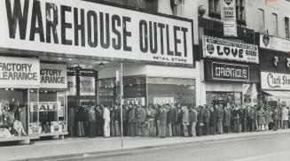 More than an hour before stores opened on Yonge St