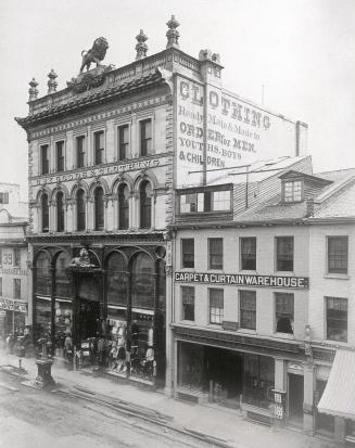 King Street East, south side, looking from west to east sides of present Victoria St