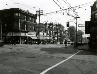 Broadview & Gerrard looking southeast, 1984