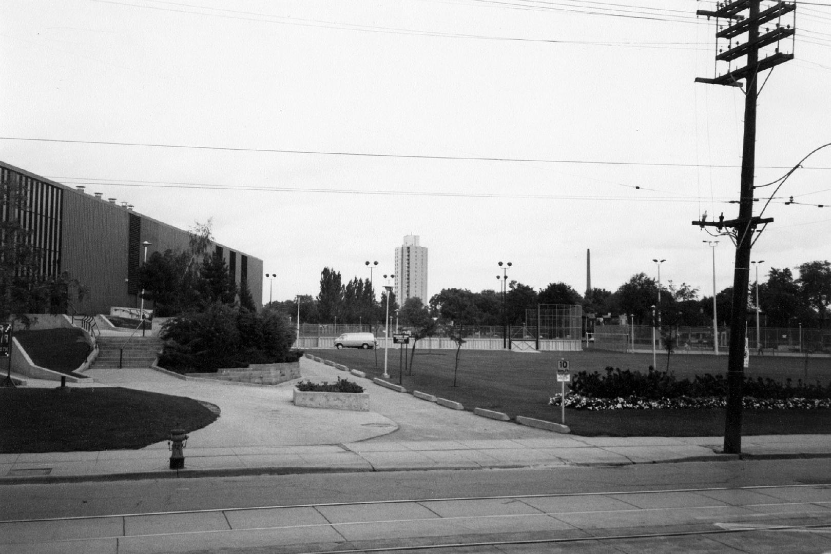 Image shows the outside area of the recreation centre.