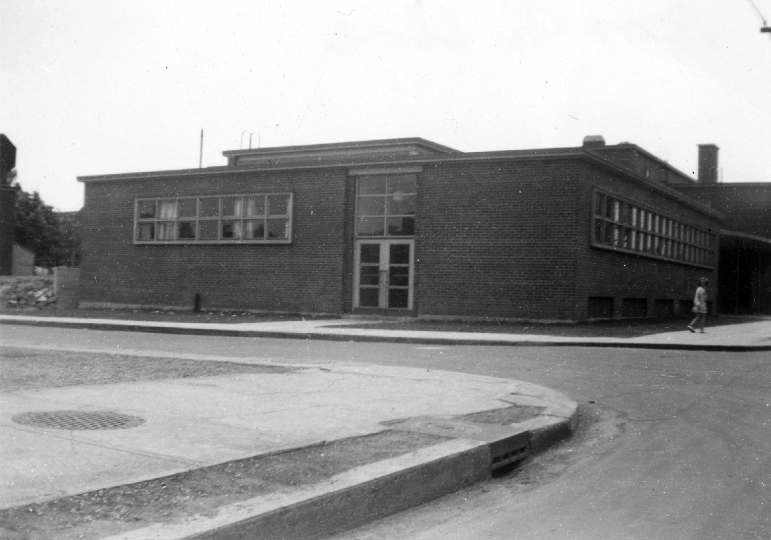 Image shows a community centre nursery entrance facing the street.