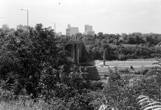 Looking over Don Valley at Bloor Viaduct, no date