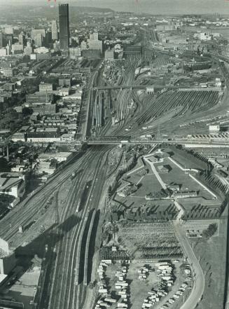 Toronto rail yards west of Union Station lie quiet and deserted after 118,000 railwaymen across Canada went on strike to await settlement of contract dispute