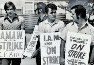 Only Evidence of the strike against CP Air, by nearly 100 Toronto members of International Association of Machinists, as it entered its fourth week, w(...)