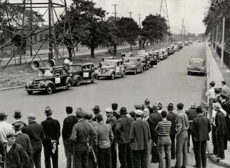 Ottawa or bust is the motto of the motor cavalcade of striking workers of five C