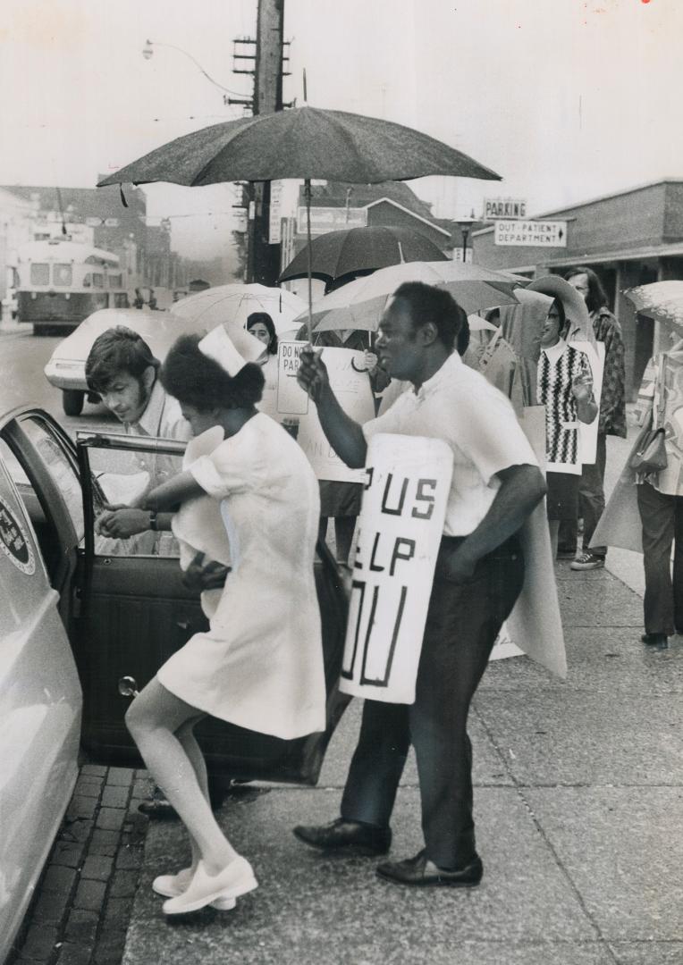 Gallantry on the picket line, Strike or no strike, a new-born baby draws a compassionate response