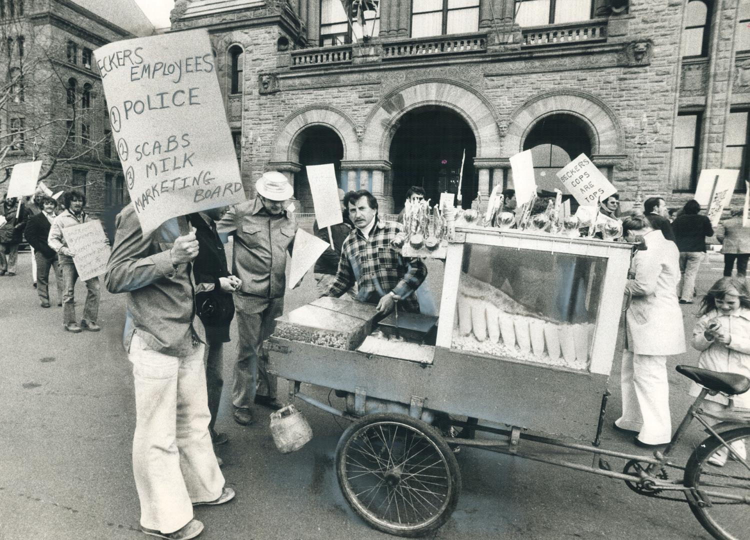 Popcorn on The Picket Line, Striking drivers from Becker's Milk Co