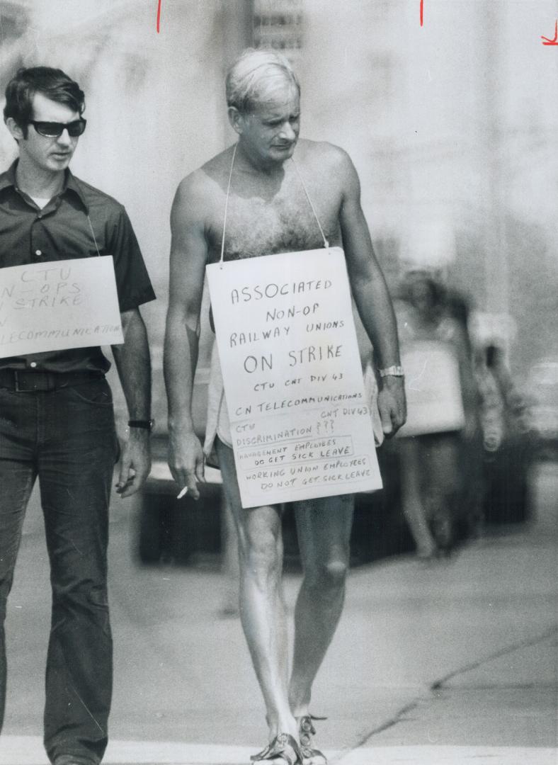 Picketer Beats the City's Heat, CN Rail striker on Front St