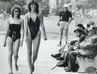 Boys will be boys at any age, No matter what the age, it would appear there's nothing like a couple of lasses in bathing suits to make a fellow's day (...)