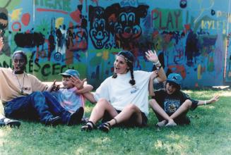 Deaf children silent voice summer program counsellor Rosanna (centre)