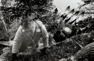 George & Ivan face a tough climb after Canoe trip at Boundless Adventures