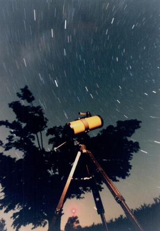 North of Barrie 15 minute time exposure of stars & telescope