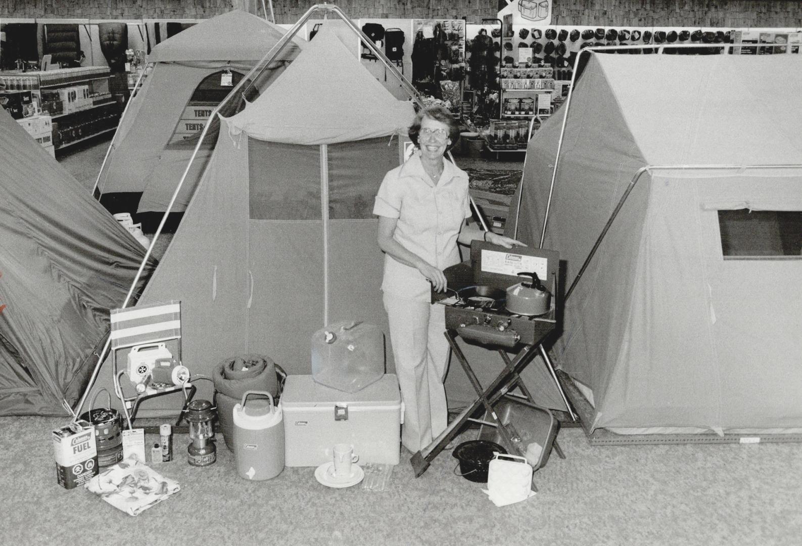 The tent above is a 9 by 9 foot sleeping four