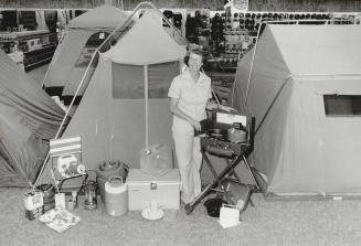 The tent above is a 9 by 9 foot sleeping four