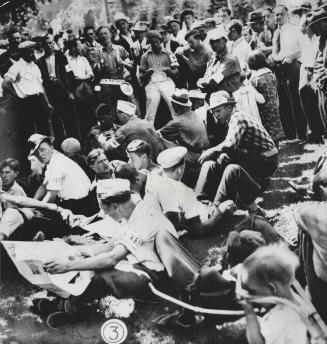 A group of marchers, all packed and ready to set out