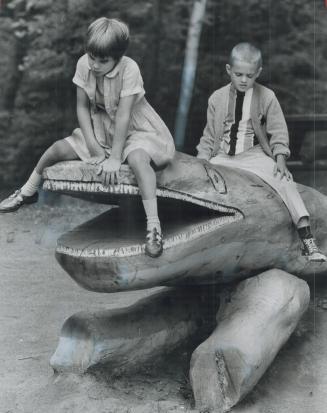 Sherwood Park's friendly shark lets two of youngsters become better acquainted