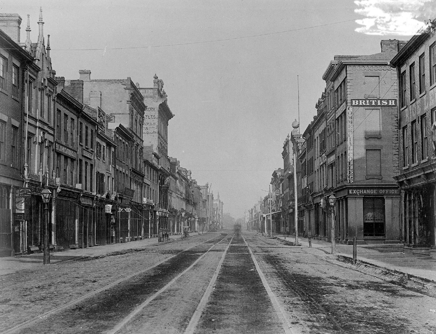 King Street East, looking west from east of Toronto St