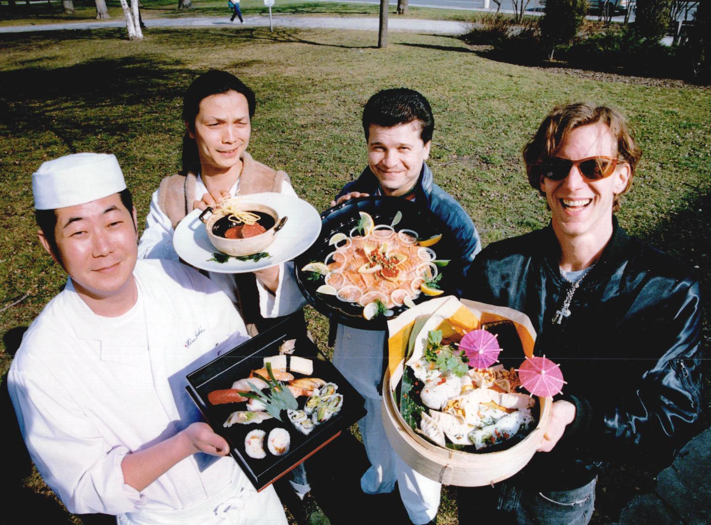 Culinary experience: Chefs who cooked up treats for Taste of the Nation included, from left, Hiro Yoshida, Susur Lee, Roberto Florindi and Steven Potovsky