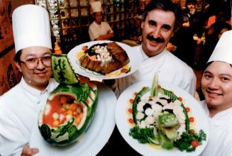 From Left - Philip Che, Ruedi Blattler, Yiu Hung Chiu Chinese Cooking