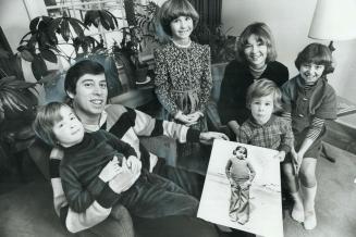 The O'Briens of Leaside with picture of Maria: Mike with son Matthew, 5, Mike, 2, Erin, 7, Kathleen, 9, and mother Mary Catherine