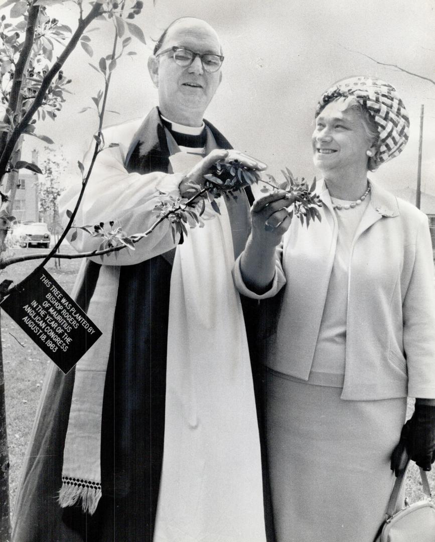 Rt. Rev. Allan Rogers, Lord Bishop of Mauritius, and his wife in Toronto.