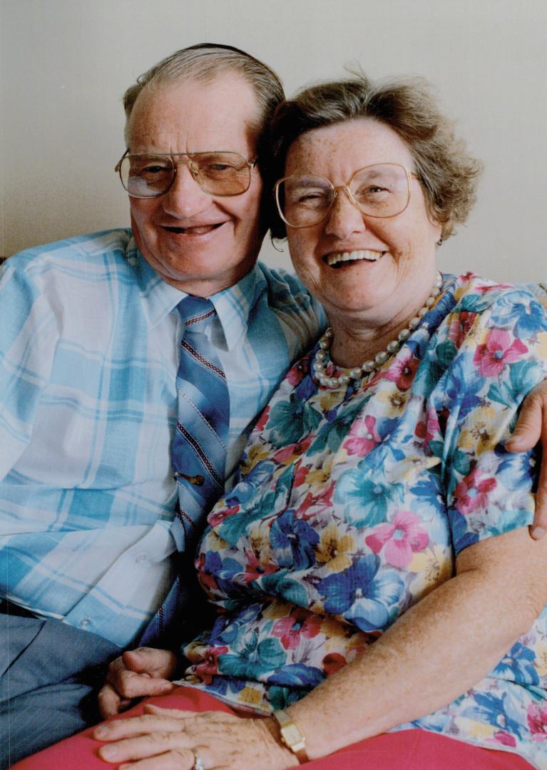 Together again: Dorothy Goodall, 65, meets her brother Ralph Murray, 59, for the first time yesterday since they were parted in the Depression after their mother died