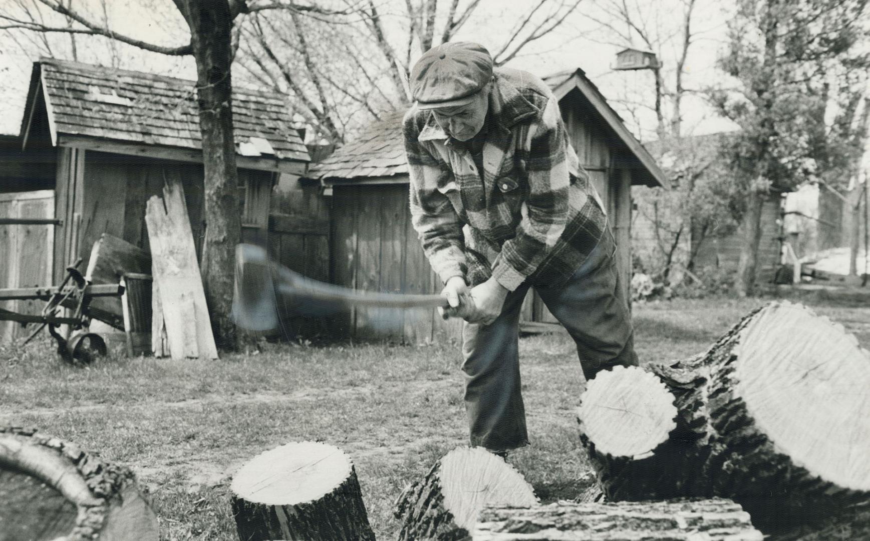 On the block: Scarborough farmer Joe Rittenhouse enjoys the outdoor life even at the age of 72