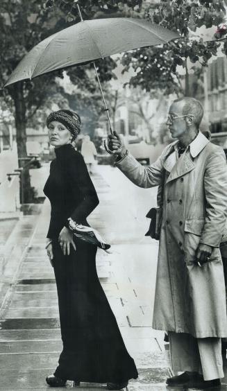 Model wears new York-designed dress of black knit