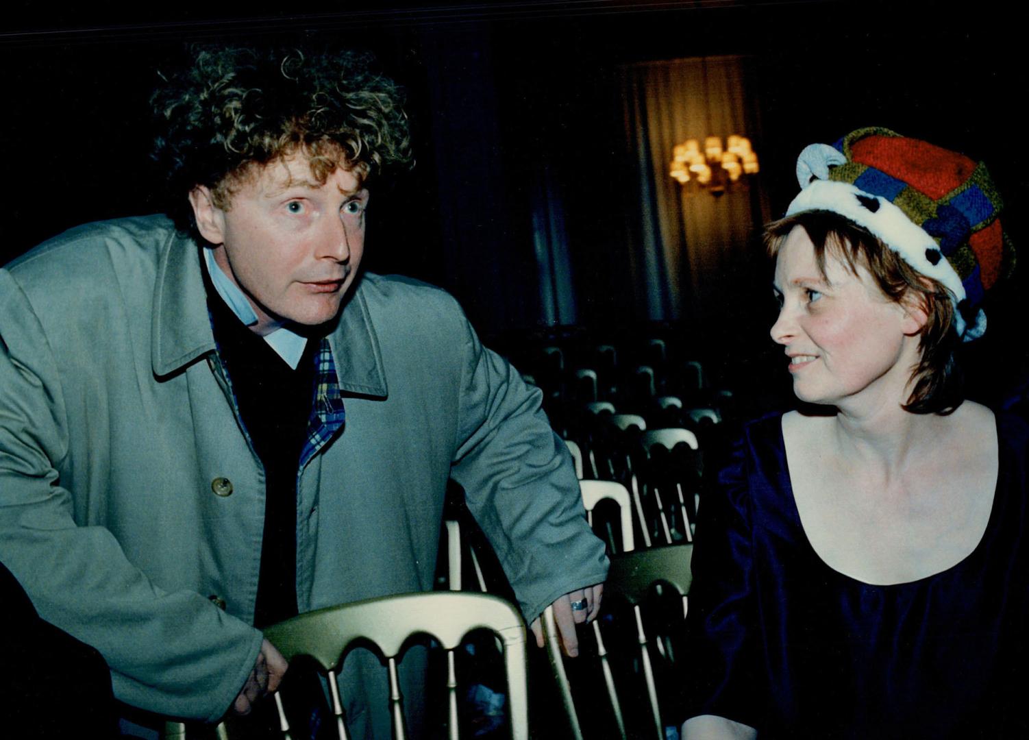 British eccentrics: Left, culture vulture Malcolm McLaren offers congratulations to eccentric ex-love, designer Vivienne Westwood, after the show