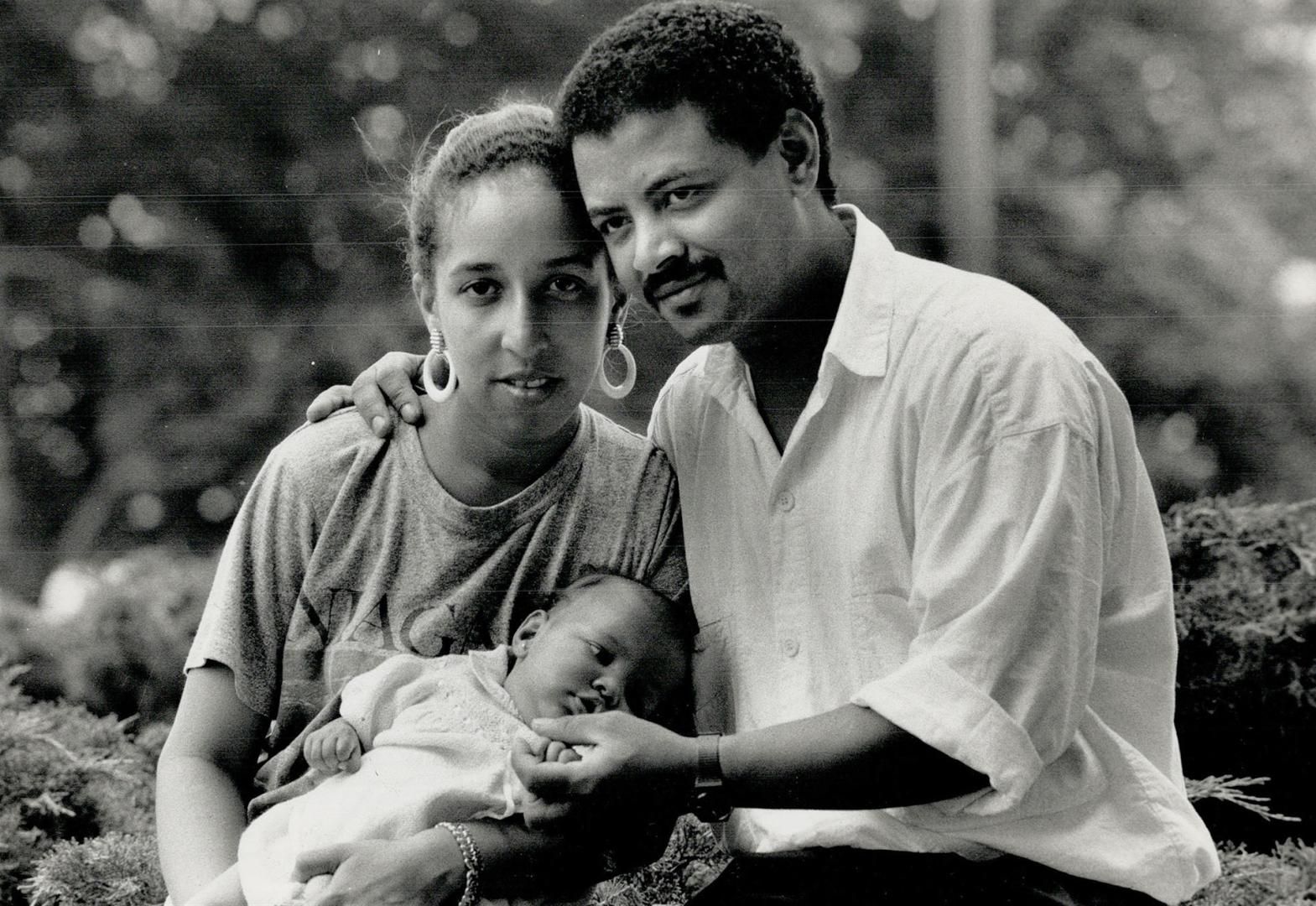 Teresa Ortiz, pictured with husband Pedro and baby Giselle, says immigration officials will have to come and get her if they want her out of Canada