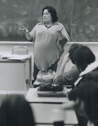 Mary Lou Radulovich teaches Indian history at Manitoulin Secondary School, first school in Ontario to teach native language for credit