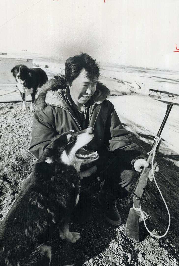 Bertram Kimiksana and Husky, Patrols ice to guard against polar bears