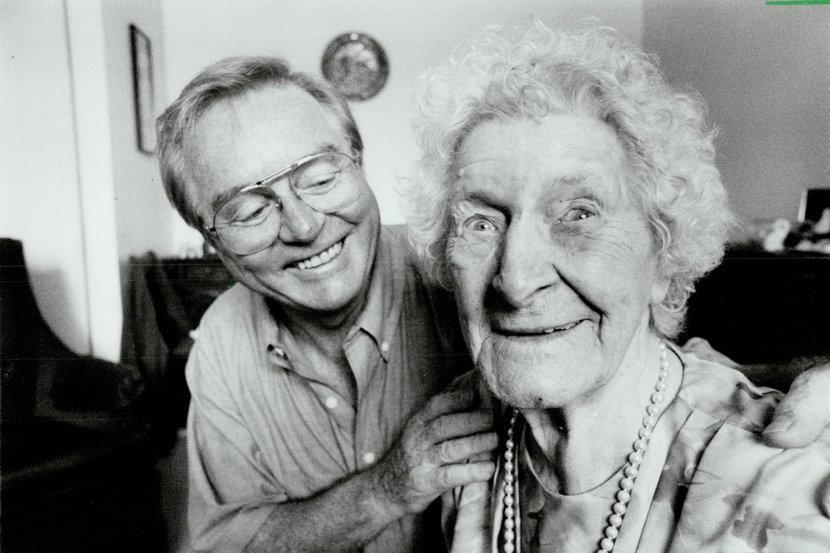 Mary (Polly) Hamilton (100 Today) with Son Art