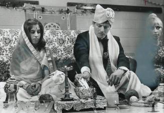 Sandhya Adhiya, Kryn Van Bruggens had Hindu wedding, In ceremony at Albion Community Centre groom adds oil to fire