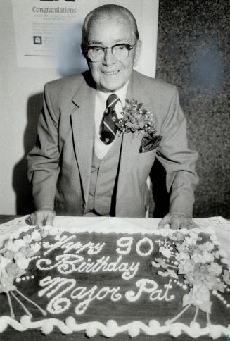 Celebrations: Major Louis Paterson has celebrated his 90th birthday several times since last week thanks to the police, friends, family and the Anglican Book Centre where he still works