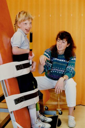 Laura Barrett, 9, who has cerebral palsy, gets physiotherapy for an hour each week at Oshawa's Grandview Rehabilitation and Treatment Centre so that o(...)