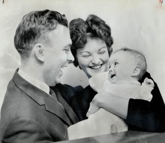 Proud parents Mr. and Mrs Richard Latreille with Jean-Paul, Jean-Paul Latreille is nine months old and he weighs 13 lbs