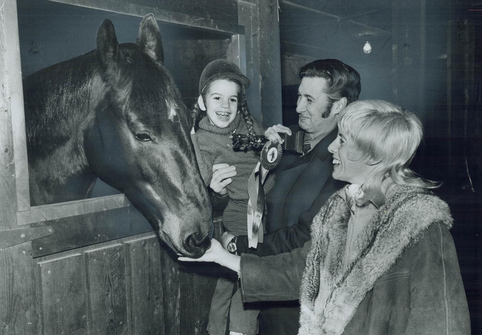 A Prize-Winning Rider-Who Can't Walk, Winner of Junior Class riding trophy at the first horse show held by Community Association for Riding for the Di(...)