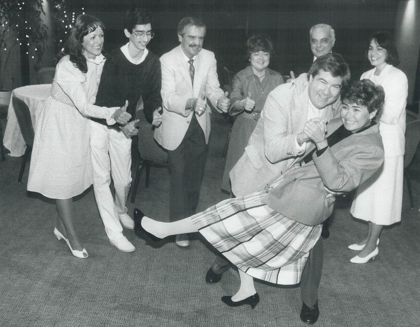 Toronto general hospital lung transplant patients who gathered at the Four Seasons Hotel yesterday show their joy in living. Don Stein, who received a(...)