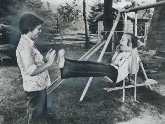 Laughter is a part of life in Samantha Despard, 10, at play with her mother, Pat