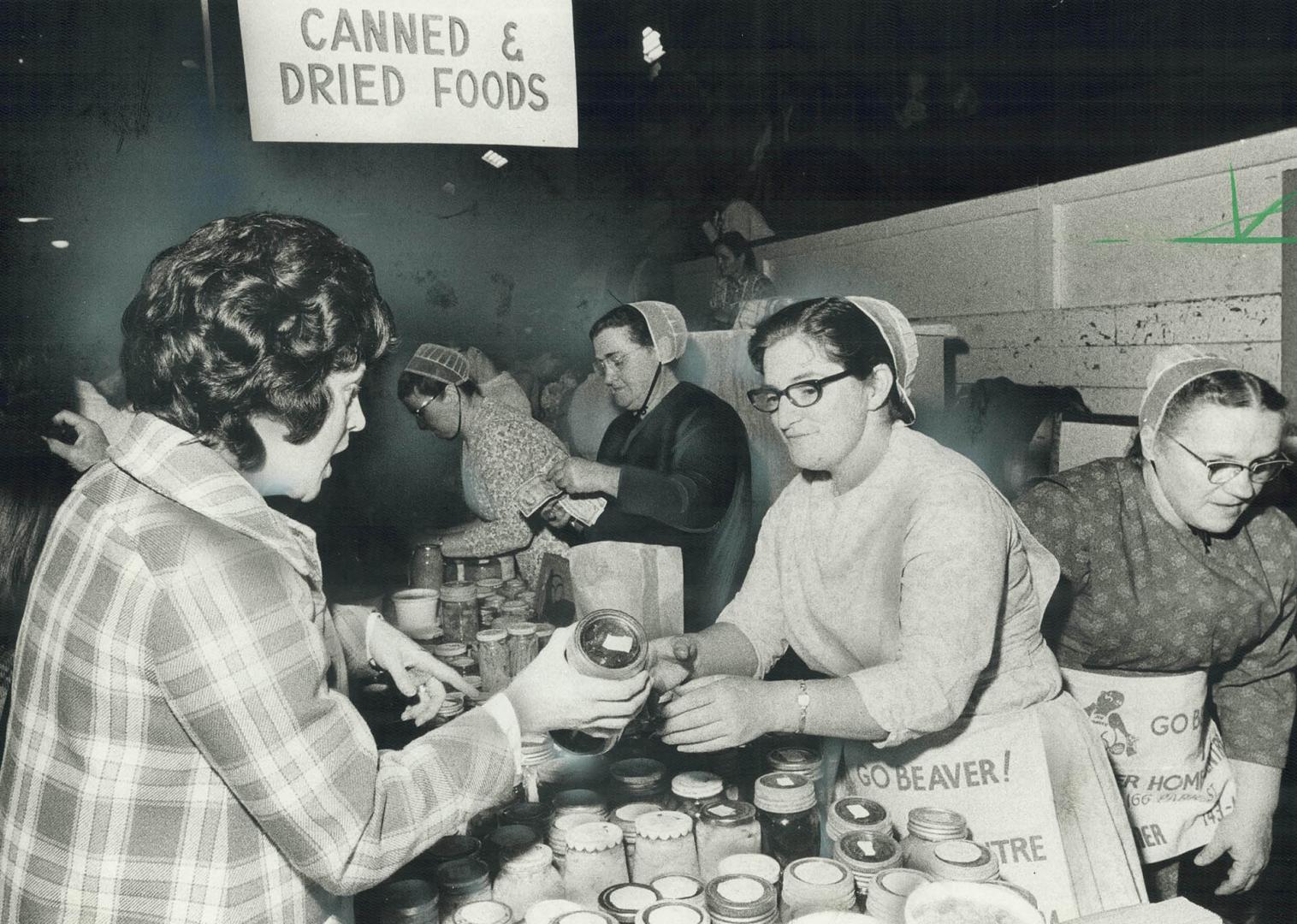 Home-made Preserves sold quickly to visitors from all over southern Ontario and farther away