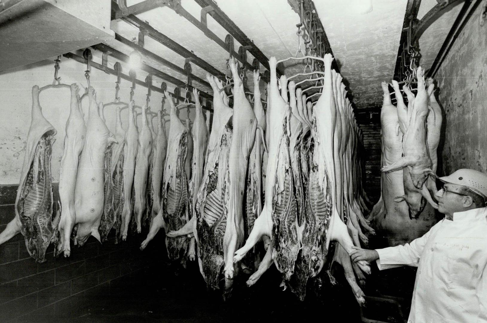 Sausage stuffing: Four thousand pounds of pork are being seasoned for sausages, to be served at the annual relief sale