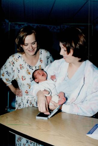 Footprinting at York Cannty hospital Baby Garth Burton Mother Dana nurse Denace Lesyk