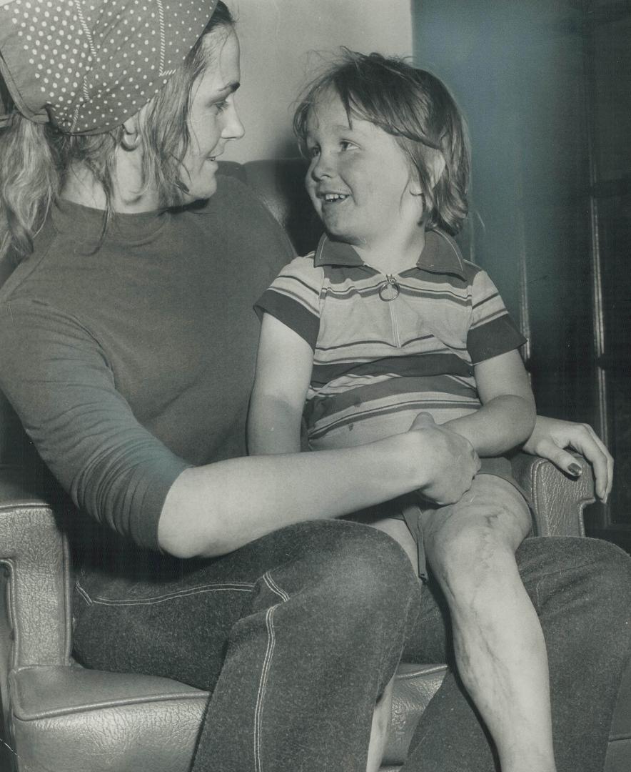 Home again after wandering around Toronto all day yesterday, 3-year-old Kimberley Smith beams at her mother, Carol Smith of Dovercourt Rd. Kimberly an(...)