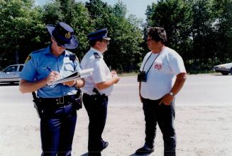 New look: An OPP officer sports the new broad-brimmed hat